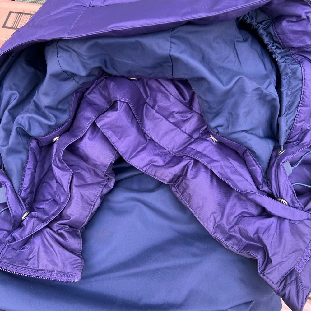 Columbia Purple Hooded Puffer Long Jacket Multi Zipper Details Size XL - Picture 8 of 16